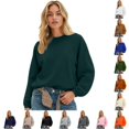 thumbnail image 1 of LIIPEE Womens Casual Solid Color Sweatshirts Autumn Cozy Long Sleeve Crew Neck Sweatshirt S-XXXL, 1 of 4