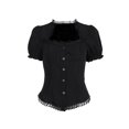 thumbnail image 1 of LIIPEE Womens Halloween Gothic Dark Elegant Short Sleeve Lace Square Neck Blouse,XS-L, 1 of 9