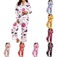 thumbnail image 1 of LIIPEE Womens Halloween Graphic Pajamas Long Sleeve Button Down Shirts And Pants Holiday Pajama Set Fall Sleepwear, 1 of 4