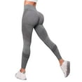 thumbnail image 1 of LIIPEE Womens Leggings Athleisure Solid Color Ankle Slim-Leg Seamless Waistband High Legging Female Casual Comfortable Soft Ribbed Daily -Lifting Breathable Yoga Pants,L, 1 of 7