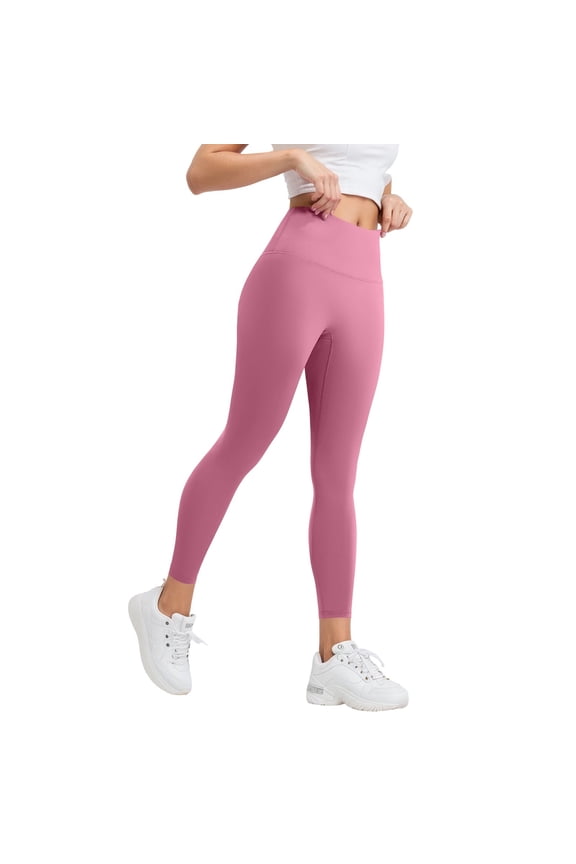 Womens Leggings Athleisure Solid Color Ankle Slim-Leg Seamless Waistband Mid Legging Ladies Casual Comfortable Breathable Soft Daily -Lifting Yoga Pants,M