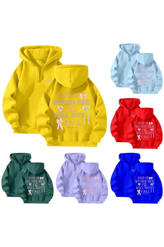Womens Letter Graphic Hoodie Long Sleeve Drop Shoulder Hooded Sweatshirt Ladies Fall Comfortable Breathable Everyday Pullover,S