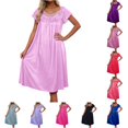 thumbnail image 1 of LIIPEE Womens Summer Nightgown Casual Short Sleeve Lace Sleep Dress Ladies Cozy Sleepwear, 1 of 4