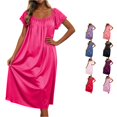 thumbnail image 1 of LIIPEE Womens Summer Nightgown Casual Short Sleeve Lace Sleep Dress Ladies Cozy Sleepwear, 1 of 4