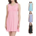 thumbnail image 1 of LIIPEE Womens Summer Nightgown Casual V Neck Sleep Dress With Built In Bra Ladies Cozy Sleepwear, 1 of 8