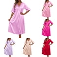 thumbnail image 1 of LIIPEE Womens Summer Nightgown Sexy Lace Short Sleeve V Neck Sleep Dress Ladies Cozy Sleepwear, 1 of 4