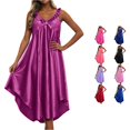 thumbnail image 1 of LIIPEE Womens Summer Nightgown Sexy Ruffle V Neck Flowy Sleep Dress Ladies Cozy Sleepwear, 1 of 4