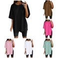 thumbnail image 1 of LIIPEE Womens Summer T Shirts Solid Color Crew Neck Short Sleeve Basic T Shirt Ladies Casual Comfortable Everyday Tees,XL, 1 of 5