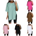 thumbnail image 1 of LIIPEE Womens Summer T Shirts Solid Color Crew Neck Short Sleeve Basic T Shirt Ladies Casual Comfortable Everyday Tees,XL, 1 of 5