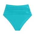 thumbnail image 1 of LIIPEE Womens Swimwear Bottoms Casual Summer Solid Color Elastic High Waist Ladies Holiday Pool Beach Soft Breathable Comfortable Sexy Slim Fit Fashion Ruched Bikinis Swimwear,L, 1 of 5