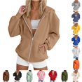 thumbnail image 1 of LIIPEE Womens Zip Up Hoodie Long Sleeve Solid Color Hooded Sweatshirt With Pockets Ladies Comfortable Breathable Everyday Sweatshirts,XXXXXL, 1 of 7