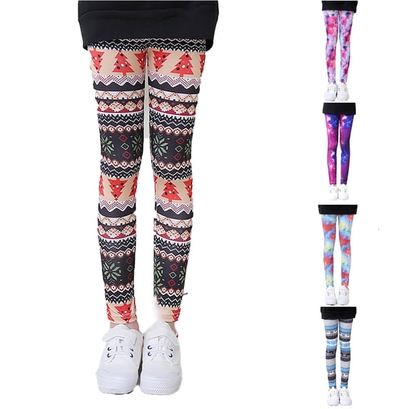 LIIPEE Yoga Pants For Girls Summer Slim Fit Fashion Graphic Elastic Waist Straight Leg Trousers Kids Cute Comfortable Breathable Daily Casual Pants,4-5 Years