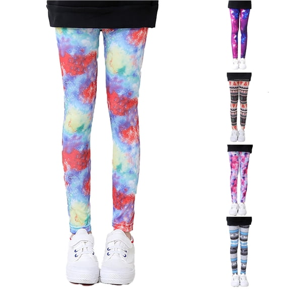 LIIPEE Yoga Pants For Girls Summer Slim Fit Fashion Graphic Elastic Waist Straight Leg Trousers Kids Cute Comfortable Breathable Daily Casual Pants,8-9 Years