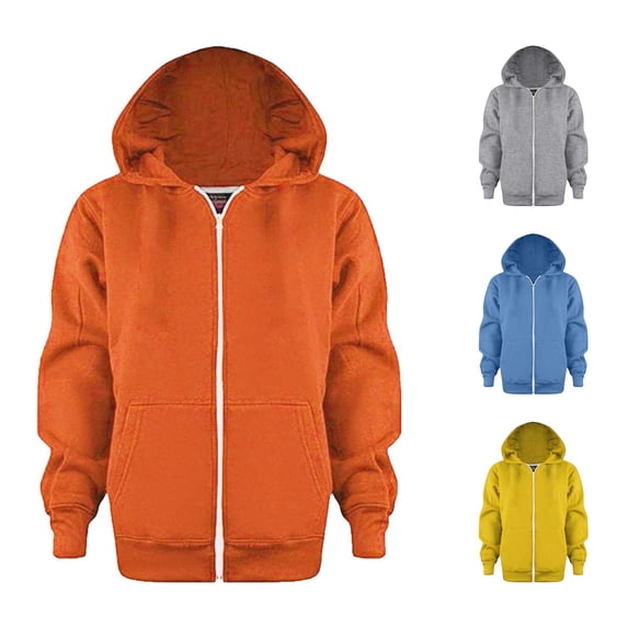 LIIPEE Zip Up Hoodies For Boys Long Sleeve Fashion Solid Color Hooded Sweatshirt With Pockets Kids Casual Cute Everyday Sweatshirts,3-4 Years