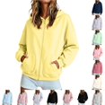 thumbnail image 1 of LIIPEE Zip Up Hoodies For Women Long Sleeve Solid Color Hooded Sweatshirts Ladies Fall Winter Comfortable Sweatshirt With Pockets,XXXXL, 1 of 4