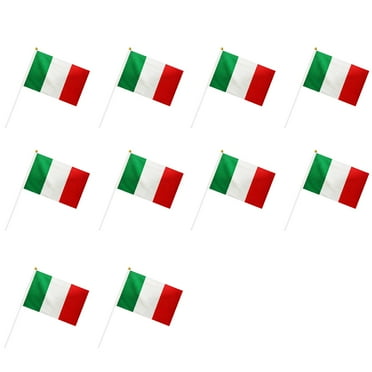 LIJCC 10 Hand Waved Italian Flags,10 Pcs Italy Handheld Small Flag Italian Italiano Hand Held Mini Decor Decoration Banner
