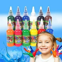 LIJCC 12 Color 720ml Non Neon Washable Finger Paints Set Liquid Watercolor PaintStudent Supplies