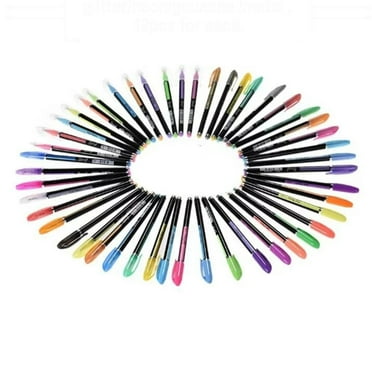 LIJCC 48 Color Gel Pen Fluorescent Glitter Coloring Pens Gel Pens Includes Glitter/Gouache/ Metal Pens Marking Highlighting Drawing for Students Coloring Books
