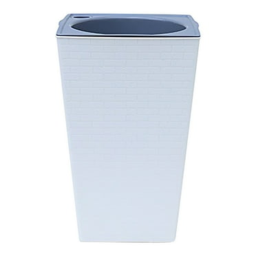 LIJCC 8.27' x 7.87" x 4.72" Square White Plastic Plant Planter with Self Watering