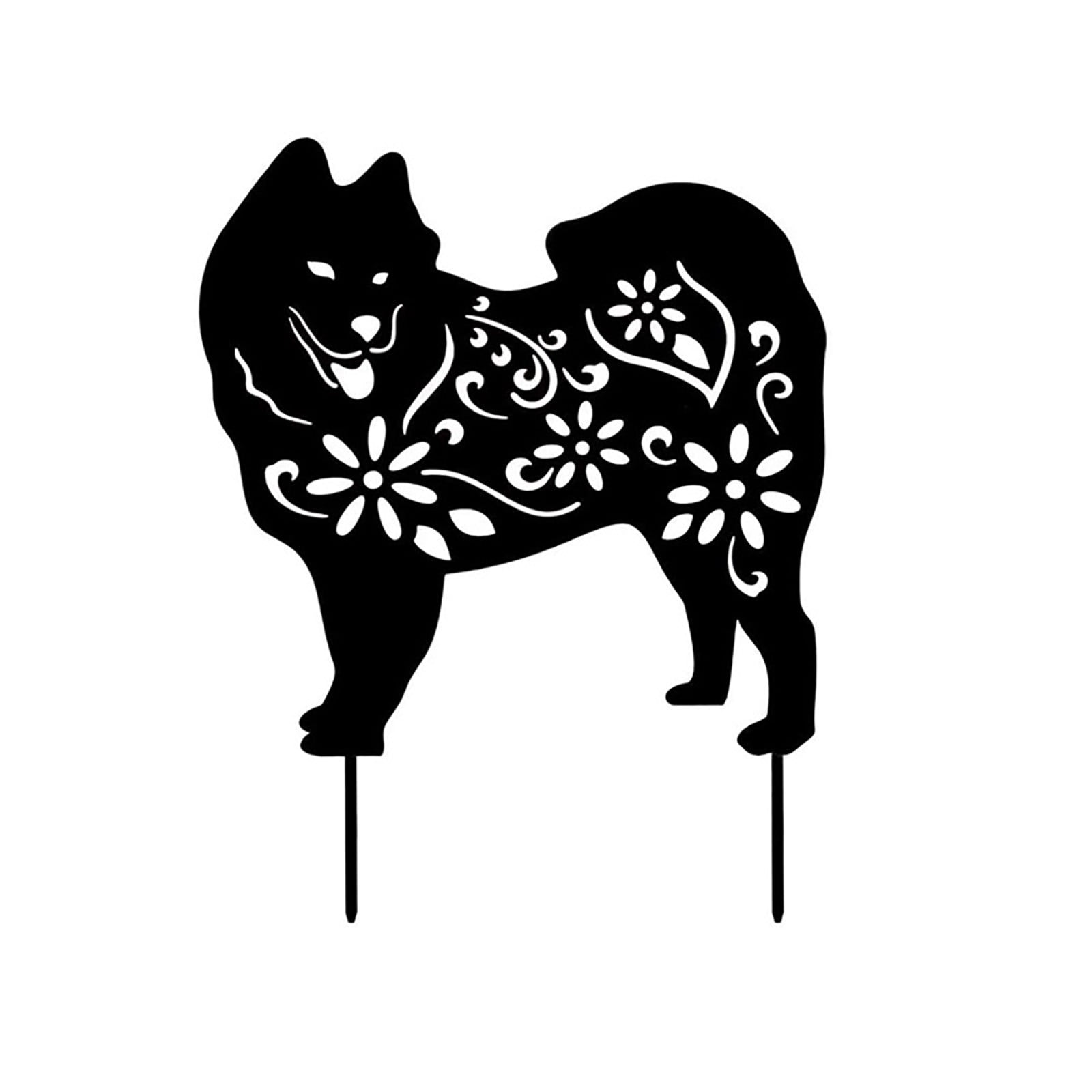 LIJCC Acrylic Black Dog Garden Insert,Art Inserts Acrylic Dog Garden ...