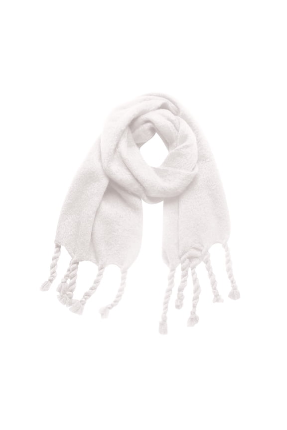 Autumn and Winter Circle Yarn Knotted Thick Braid Thick Tassel Solid Color Scarf Women Fall Winter Scarf Classic Tassel Plaid Scarf Warm Soft Chunky Large Blanket Wrap Shawl Scarves