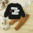 thumbnail image 1 of LIJCC Toddler Baby Boy Valentines Day Clothes Cute Letter Print Pull On Long Sleeve Sweatshirt and Elastic Waist Jogger Pants 2Pcs Spring Winter Outfits, 1 of 8