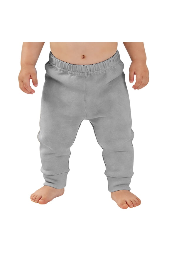 Baby Pants Boys Girls Pull-on Sweatpants Infant Elastic Jogger Pants Toddler Pure Cotton Basic Solid Athletic School Trousers(Grey,3-6 Months)