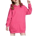 thumbnail image 1 of LIJCC Boys Girls Kids Hoodie Solid Color Sweatshirt Long Sleeve Sweatshirts Baggy Pullover Top Casual Tops with Pockets(Hot Pink,5-6 Years), 1 of 9