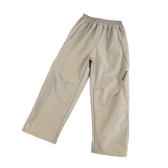 LIJCC Boys Girls Waterproof Fleece Lined Elastic Waist Ski Rain Pants Hiking Snow Pants Kids Winter Trouser Sherpa Sweatpants Thicken Warm Joggers