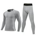 thumbnail image 1 of LIJCC Boys Quick Drying Compression Long Sleeve Shirt and Pants Set Youth Undershirts Athletic Tights Baselayer Training Clothes(Grey,13-14 Years), 1 of 8