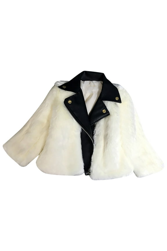 Children's Clothing Autumn and Winter Children's Imitation Fox Fur Coat, Kids Girls Coat Winter Windproof Thicken Coat Jacket Child Warm Button Outerwear