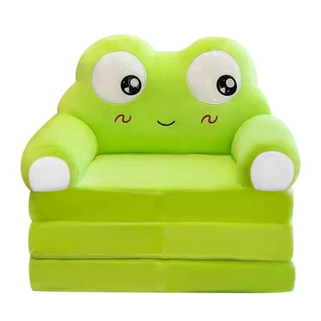 LIJCC Children's Sofa Backrest Plush Armchair Foldable Children's Sofa Cute Cartoon Lazy Sofa Unlined Padded Open Sofa Bed Living Room Bedroom