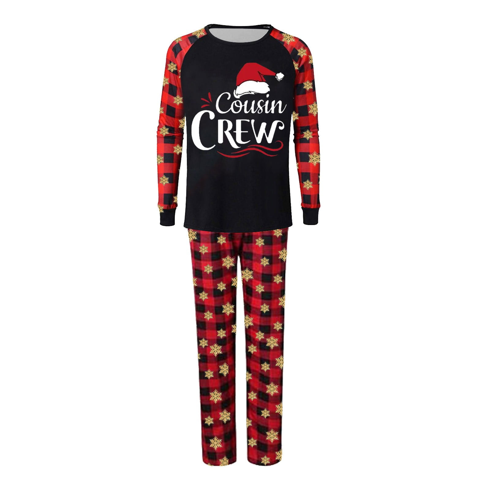 LIJCC Family Christmas Pajamas Matching Sets Cousin Crew Printed Christmas Family Parent Child Wear Tops Pants and Pajamas Set Dad Style Walmart