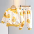 thumbnail image 1 of LIJCC Flannel 2 Piece Fleece Pajama Outfit Winter Cute Graphic Warm Long Sleeve Tops Pants Suit Sleepwear Baby Girls Loungewear Casual Cozy Clothes Sets, 1 of 3