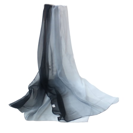 LIJCC Georgette Gauze Scarf Dark Purple Gradient Color Women'S Fashion Versatile Long Silk Scarf Women'S Scarf Women'S Long Chiffon Silky Gradient Color Wrap Scarf