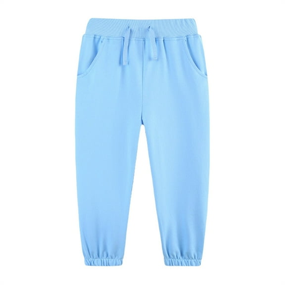 LIJCC Girls Baggy Sweatpants Wide Leg Loose Elastic Waist Soft Sport Pants with Pockets Athletic Joggers Outdoor Active Pants Solid Color Casual Trousers