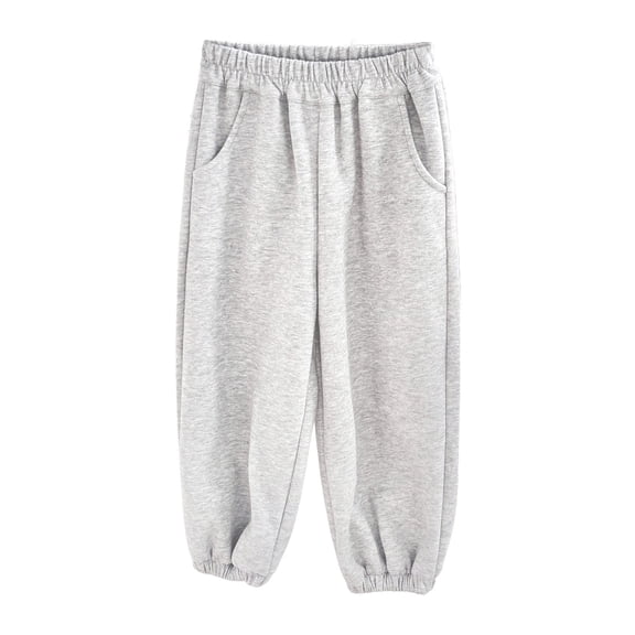 LIJCC Girls Boys Baggy Sweatpants Fleece Athletic Pants Wide Leg Kids Joggers Pants Fall Elastic Waist Casual Clothes Loose Trousers with Pocket
