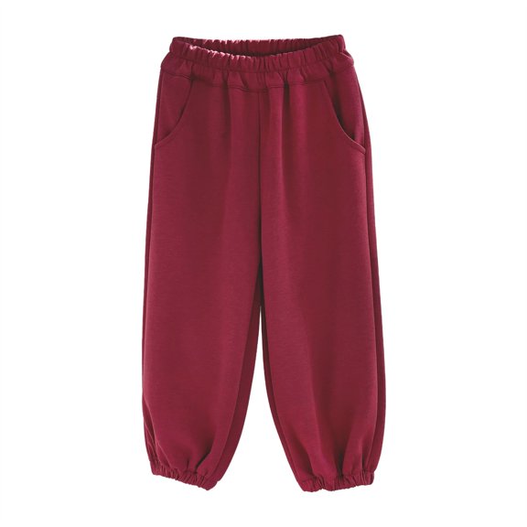 LIJCC Girls Boys Baggy Sweatpants Fleece Athletic Pants Wide Leg Kids Joggers Pants Fall Elastic Waist Casual Clothes Loose Trousers with Pocket