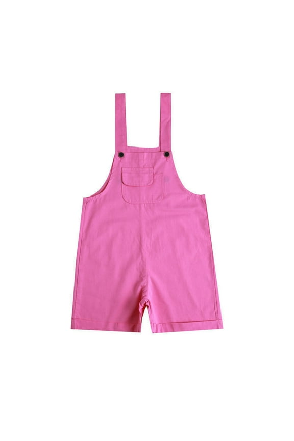 Girls Boys Overalls/Shortalls, Kids Overall Shorts, Kids Overalls/Short Overalls Kids Summer Sleeveless Rompers(Hot Pink,3-4 Years)