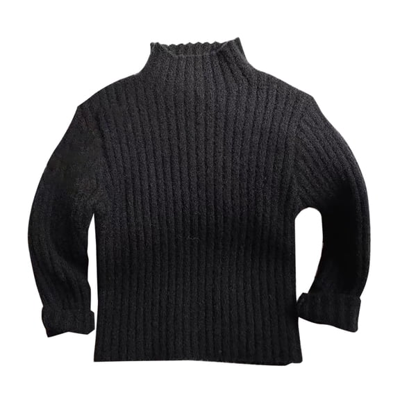 LIJCC Girls Mock Neck Warm Pullover Sweaters Kids Casual Long Sleeve Solid Color Cable Knit Tops Drop Shoulder Classic Plain Chunky Tee Tops