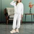 thumbnail image 1 of LIJCC Girls Sweatsuit 2 Piece Outfits Fall Winter Clothes - Oversized Solid Color Lounge Hoodie Sweatshirts and Sweatpants with Pockets Y2K Tracksuit Jogger Sets, 1 of 8
