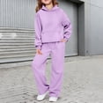 thumbnail image 1 of LIJCC Girls Sweatsuit 2 Piece Tracksuit Solid Color Outfits - Hoodie Sweatshirts and Jogger Sweatpants with Pockets Fall Winter Clothing Fashion Sets, 1 of 6