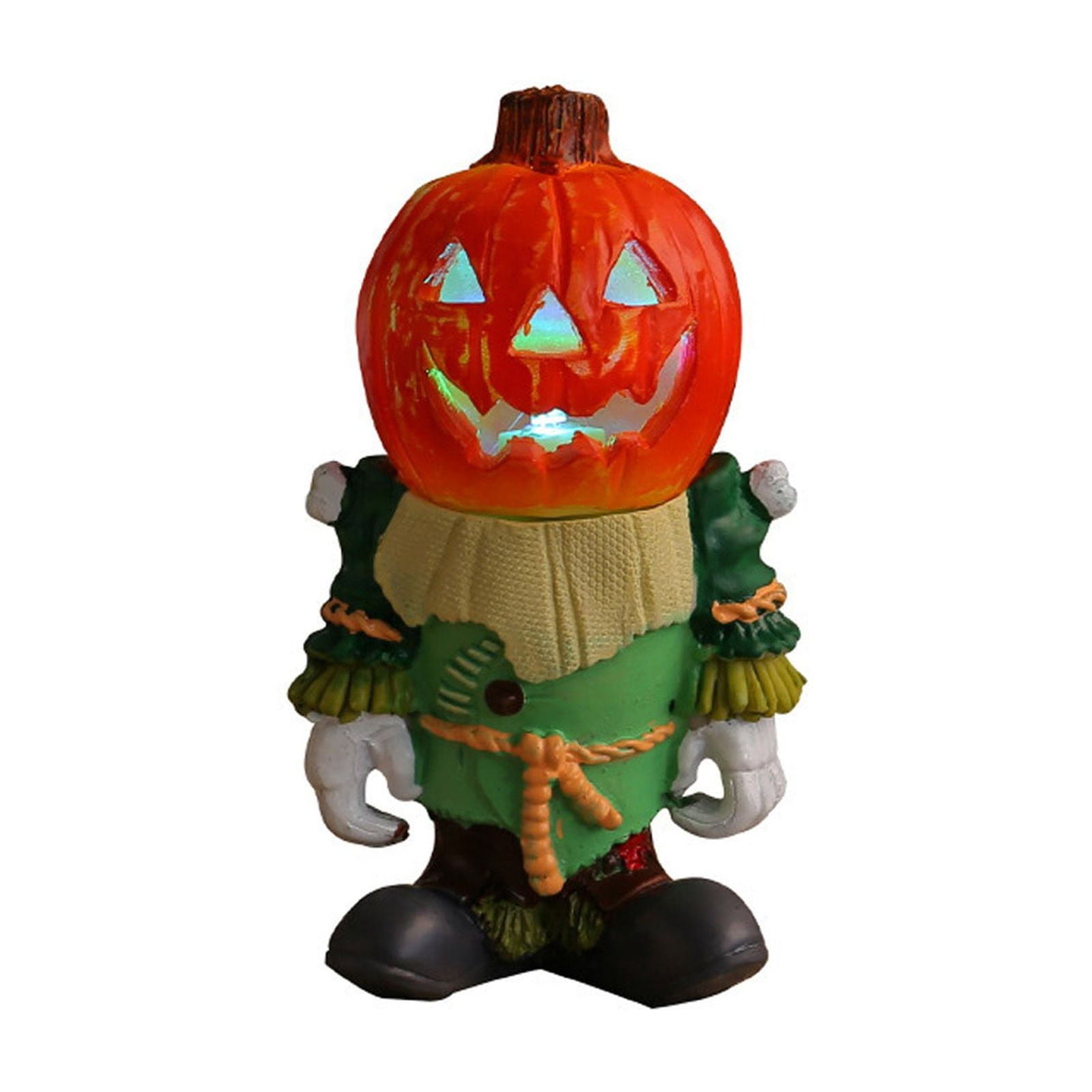 LIJCC Glowing Little Pumpkin Head Ghost Resin Ornament,Halloween Jack O
