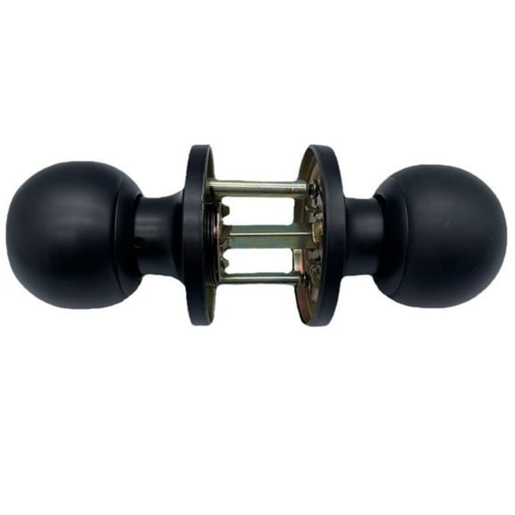 LIJCC Hardware Three-Pole Ball Lock Black Anti-Theft Copper Lock Core Simple Door Handle Bedroom Door Silent Door Lock Keyed Alike Entry Door Knob and Single Cylinder Lockset Black Front Door