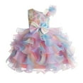 thumbnail image 1 of LIJCC Kid Girls Pageant Party Dress Ruffle Flower Formal Dress Toddler Pageant Rainbow Princess Ruffle Dress Flower Elegant Tutu Sequin Ball Wedding Gown, 1 of 9