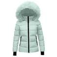 thumbnail image 1 of LIJCC Kid Girls Winter Coats Full Zip Faux Fur Lined Hooded Quilted Thicken Warm Puffer Ski Jacket Hooded Parka Coats Waterproof Outdoor Comfy Down Jackets, 1 of 4
