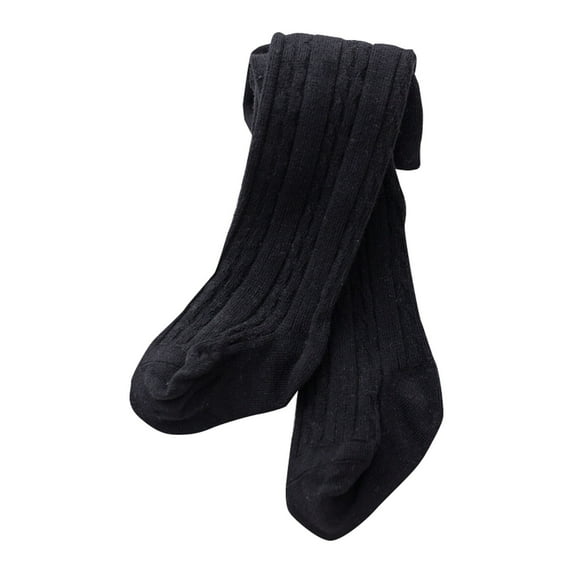 LIJCC Kids Baby Girls Fleece Lined Winter Leggings Toddler Infant Footie Basic High Stretchy Thermal Fall Solid Knitted Pantyhose