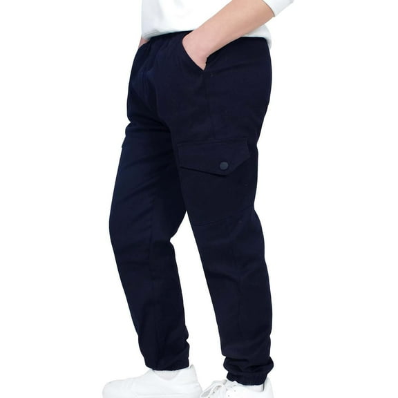 LIJCC Kids Boys Cargo Pants Elastic Waist Pull On Trousers Casual Baggy Youth Quick Dry Hiking Lightweight Joggers Sweatpants Outdoor Teen Sports Clothes