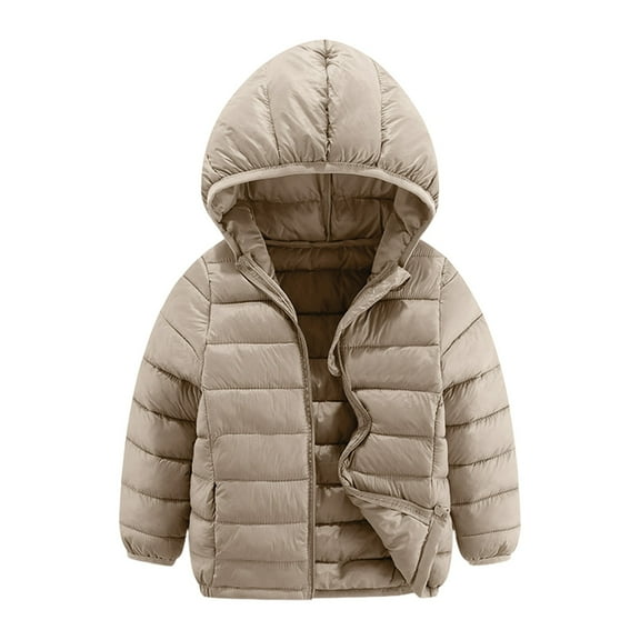 LIJCC Kids Boys Coat Puffer Jacket Girls Boys Hooded Soild Toddler Packable Outwear Windproof Warm Thick Girls Coat Outdoor School Winter Warm Clothes