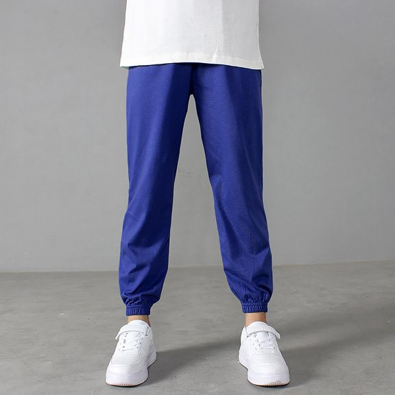 LIJCC Kids Boys Girls Long Bloomers Basic Harem Pants Solid Color Cotton Linen Pants Loose Fit Stretchy Joggers Elastic Waist Baggy Sweatpants Lounge Pajamas Trousers